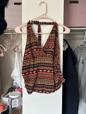 ROMWE Rust Multi Patterned Halter Camisole